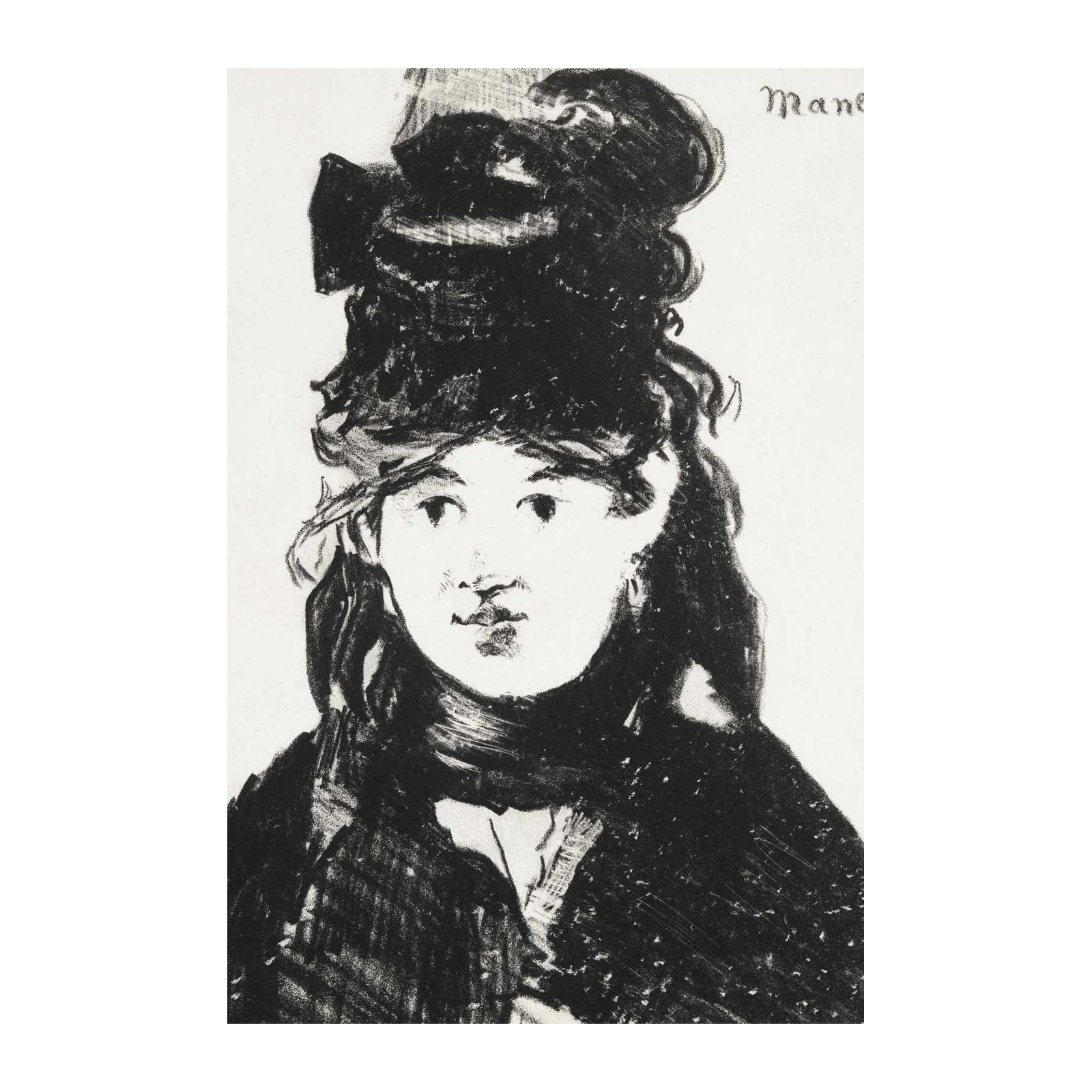 Elegant Woman Portrait Manet Style Wall Art