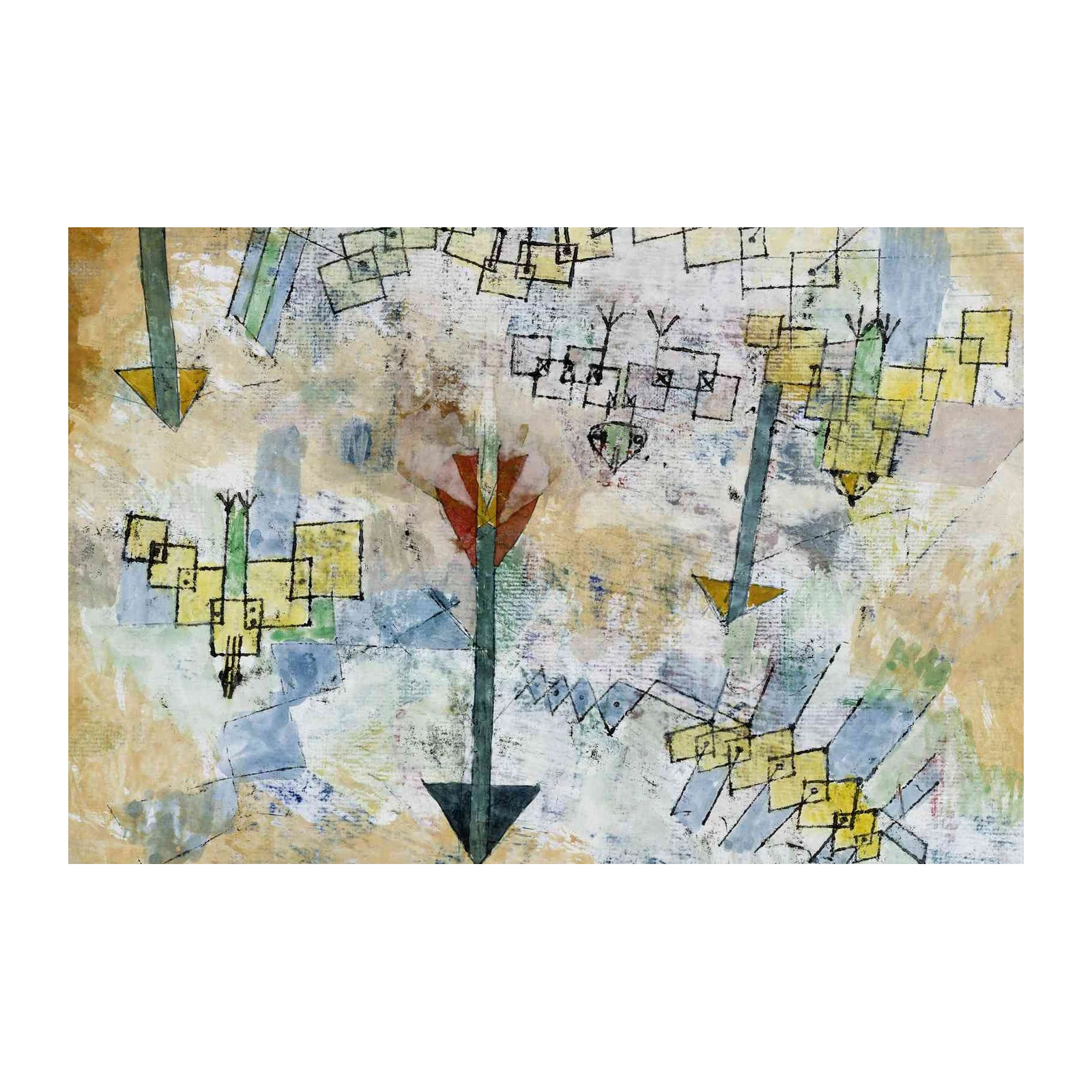 Abstract Geometric Birds Wall Art
