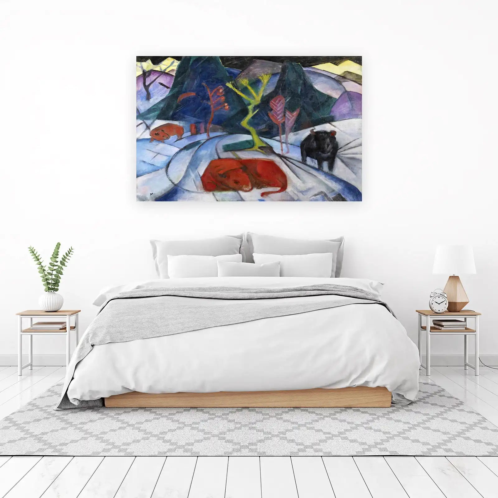 Expressive Fauvist Landscape with Animals Wall Art