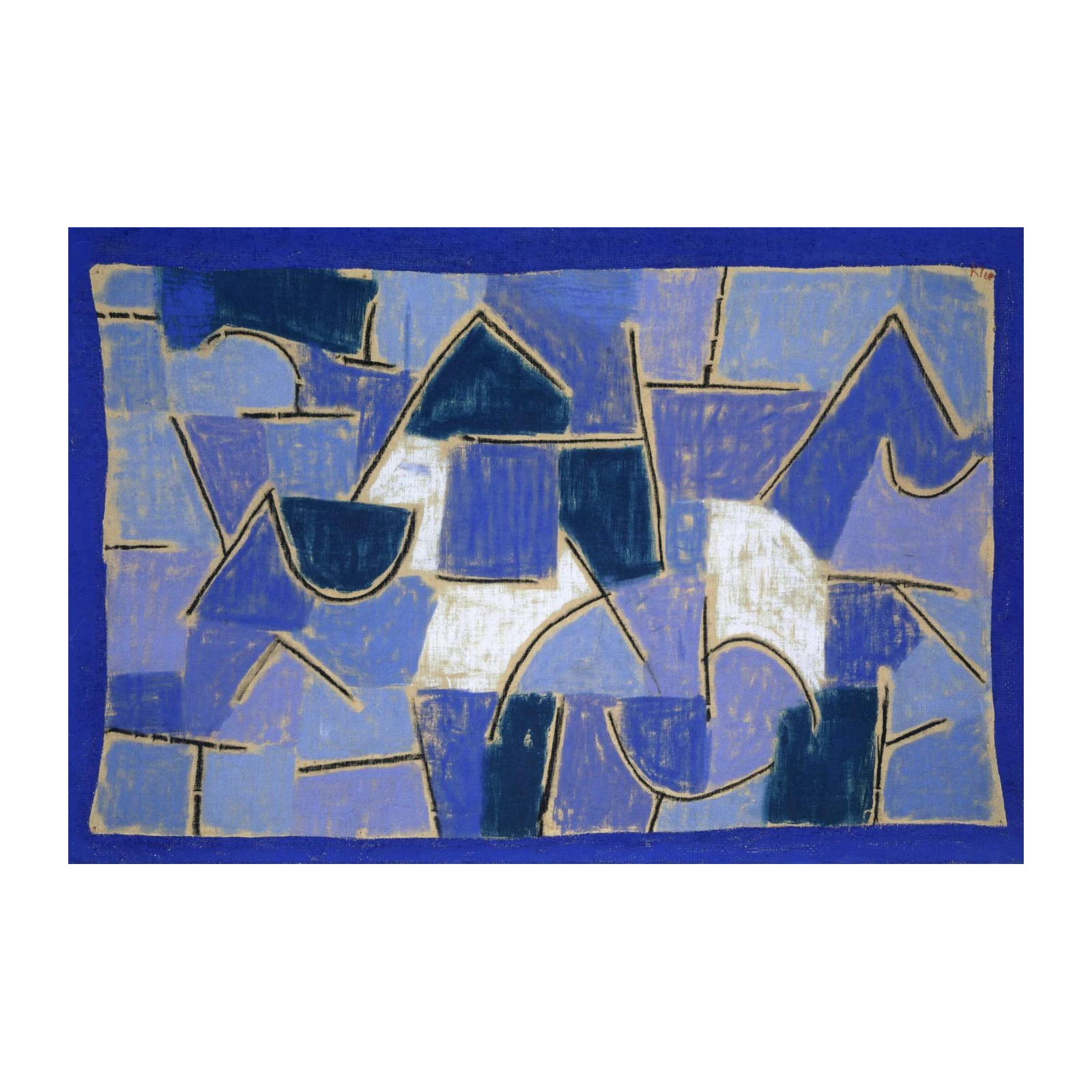 Abstract Blue Geometric Wall Art