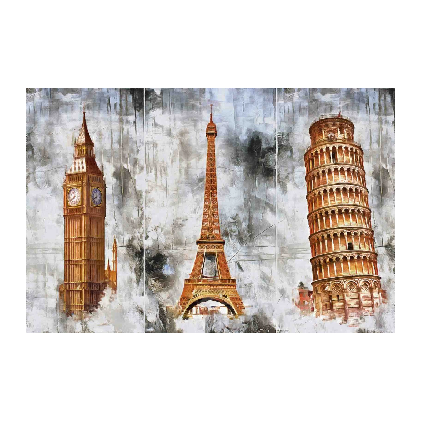 Iconic Landmarks Triptych Wall Art