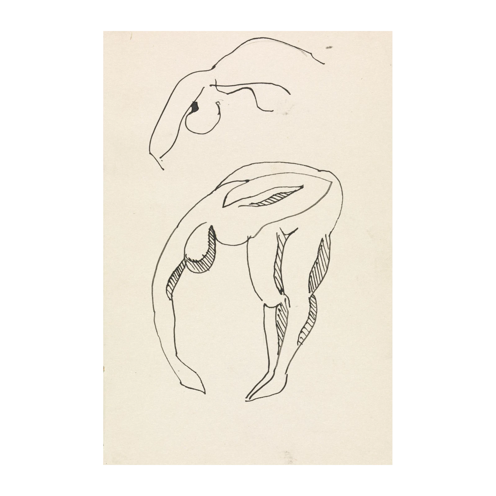Abstract Figurine Ink Sketch Wall Art