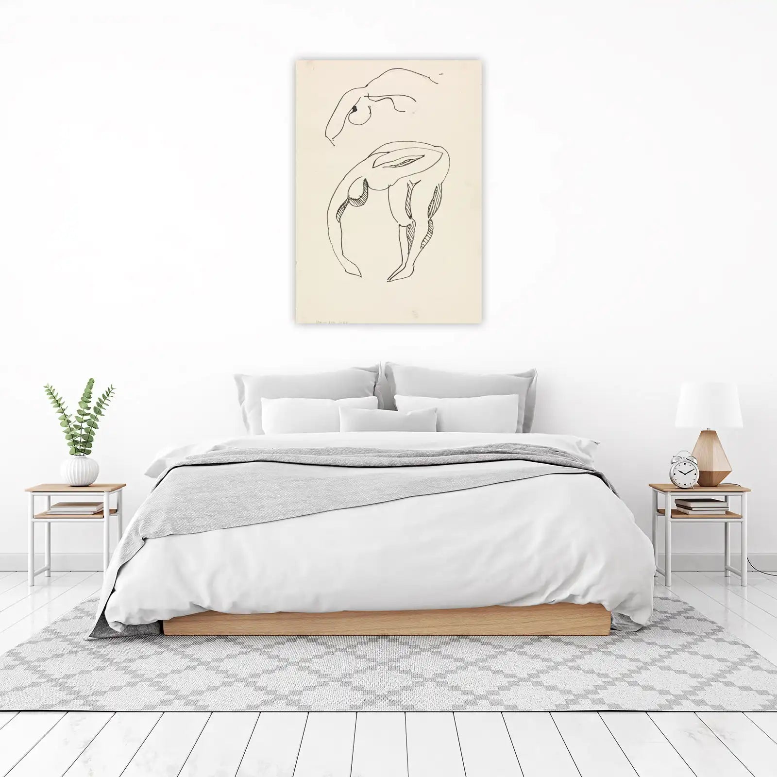 Abstract Figurine Ink Sketch Wall Art