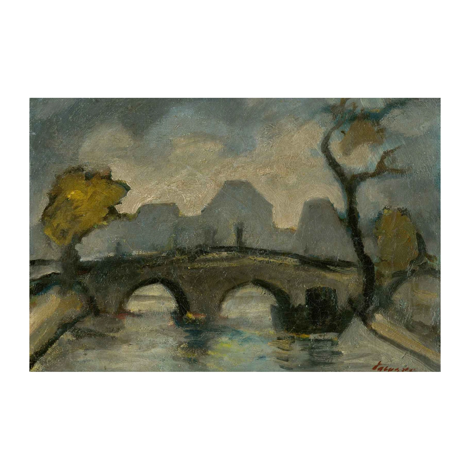 Parisian Bridge Oil Painting Wall Art