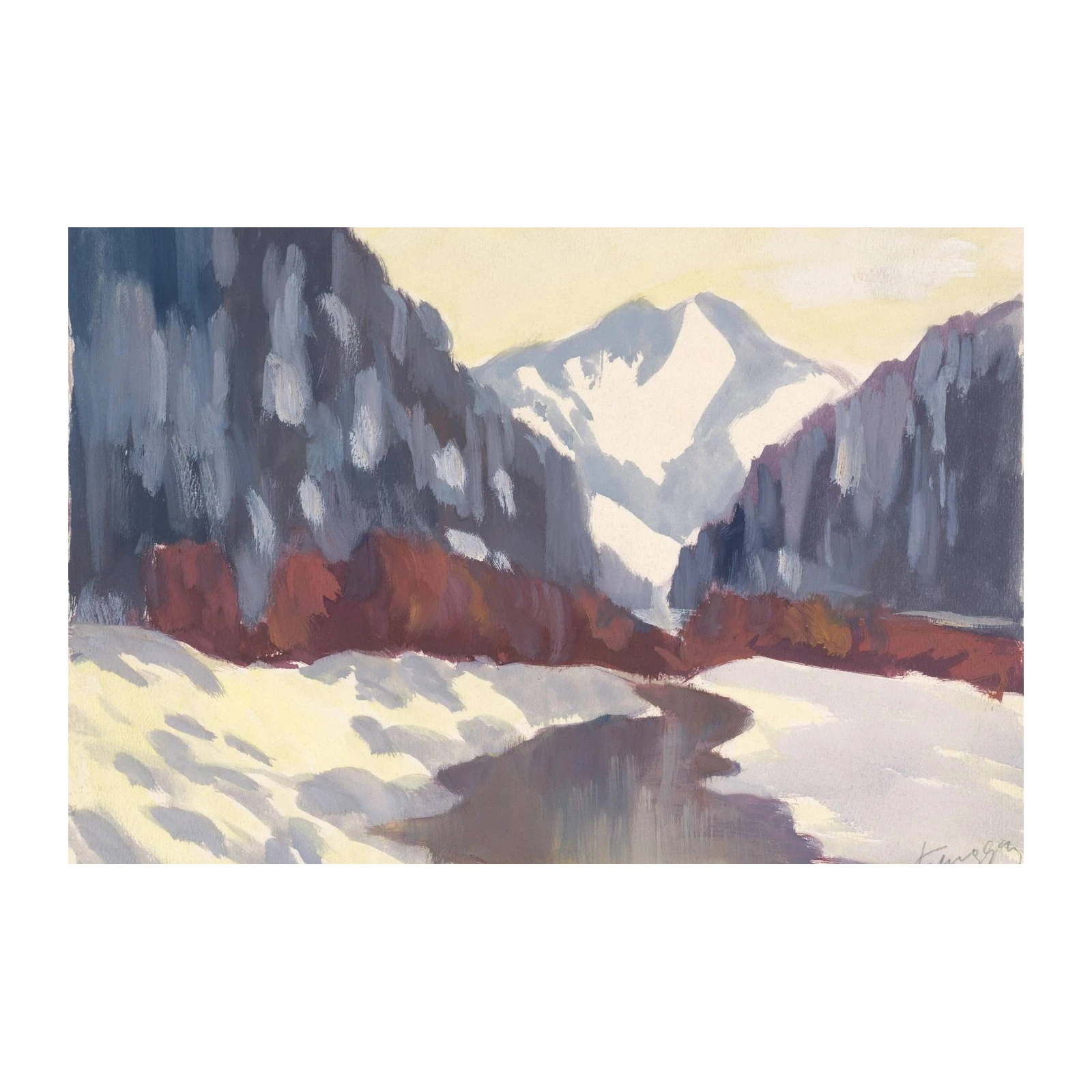 Winter Mountain Landscape Wall Art