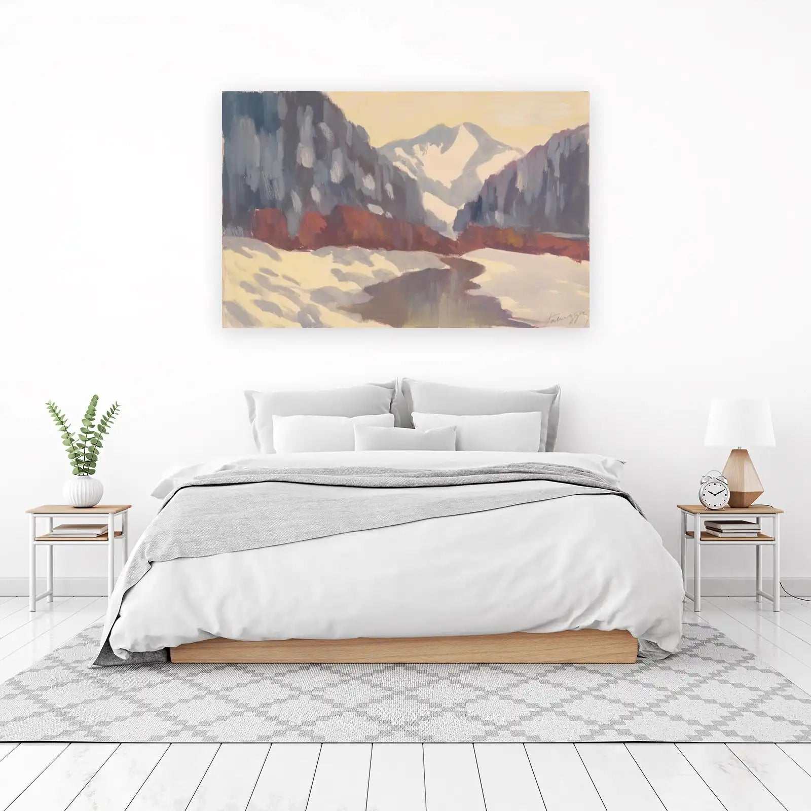 Serene Mountain Winter Landscape Wall Art