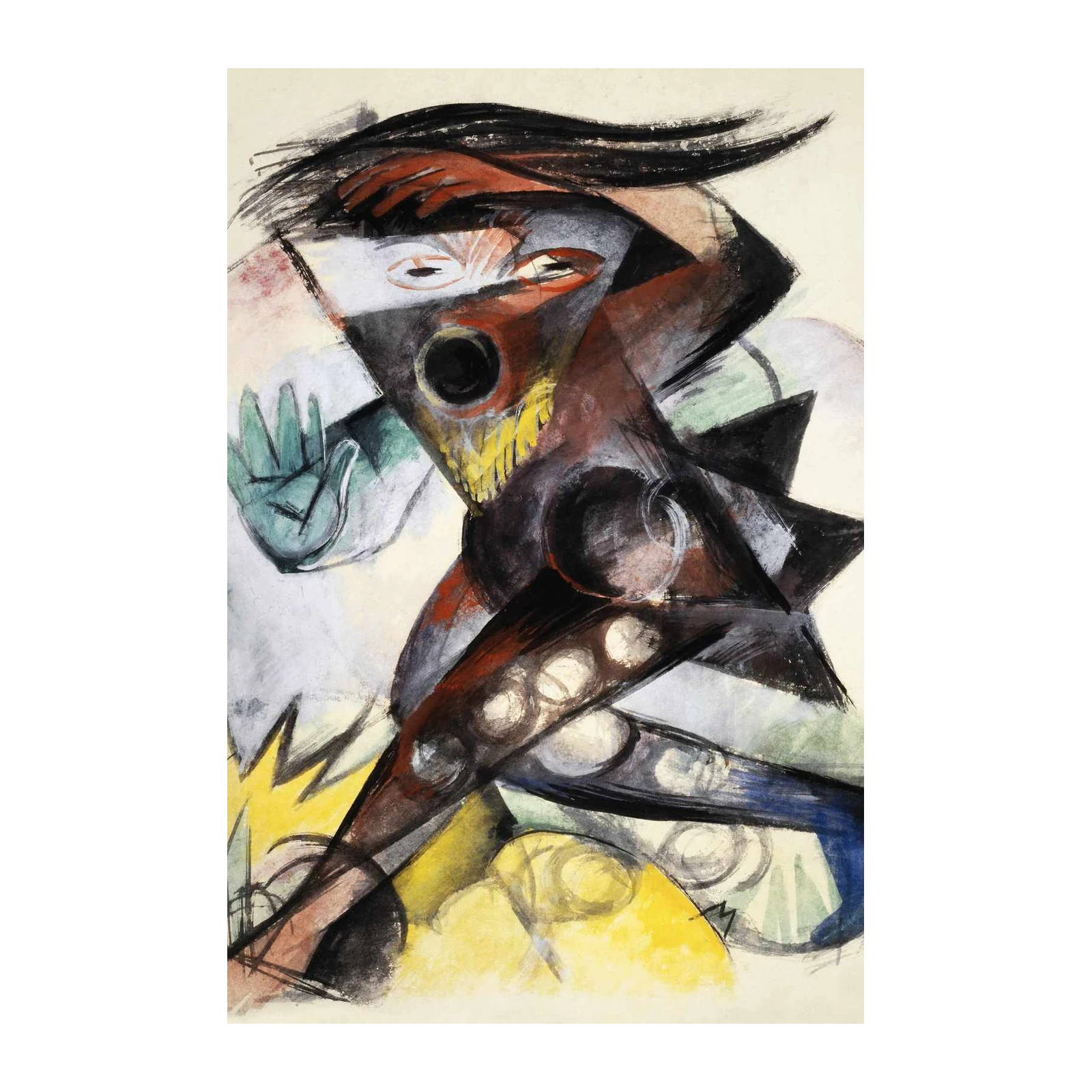 Dynamic Abstract Figure Expressionist Wall Art