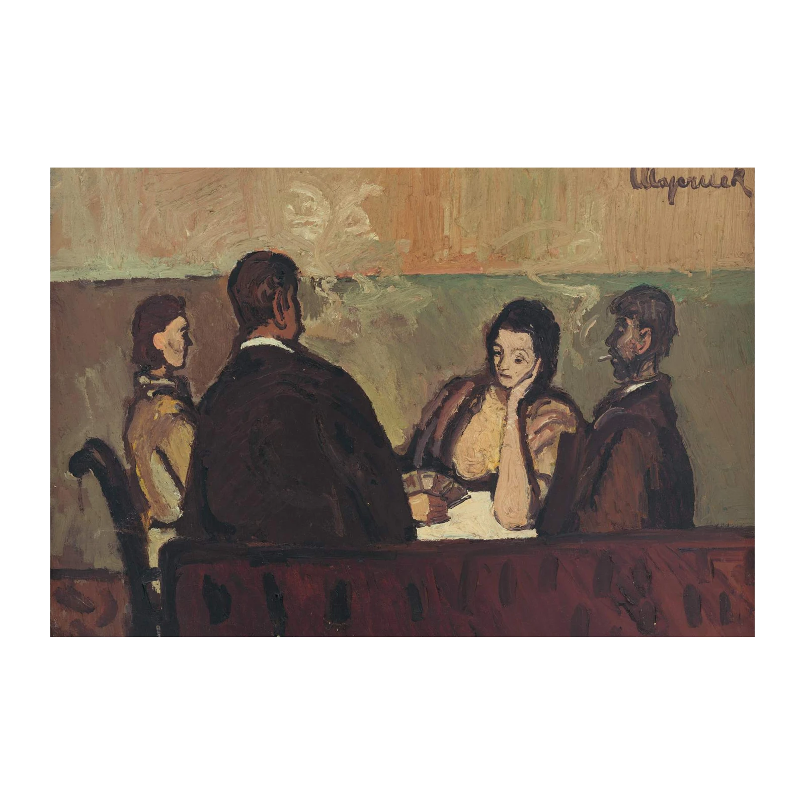 Vintage Card Players "Scene" Wall Art