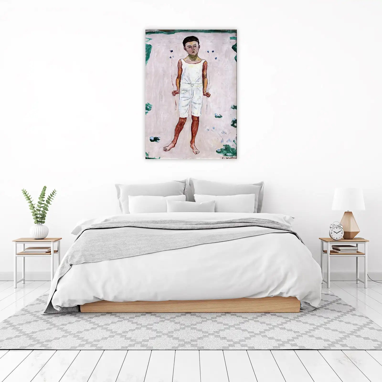 Boy in White Summer Outfit Wall Art