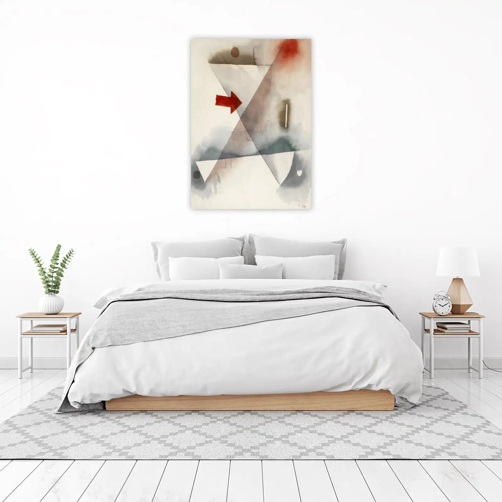 Red Arrow Abstract Geometric Wall Art