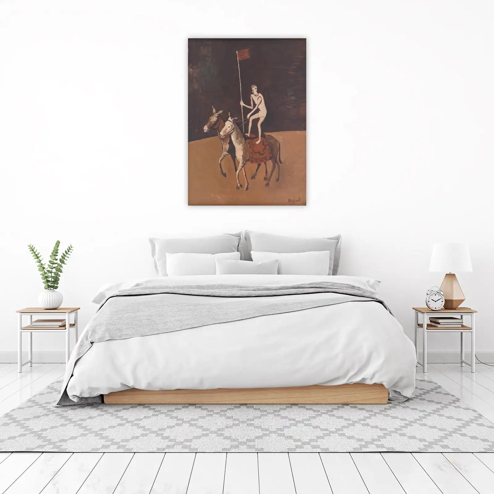 Circus Rider Donkey Duo Abstract Art Wall Art