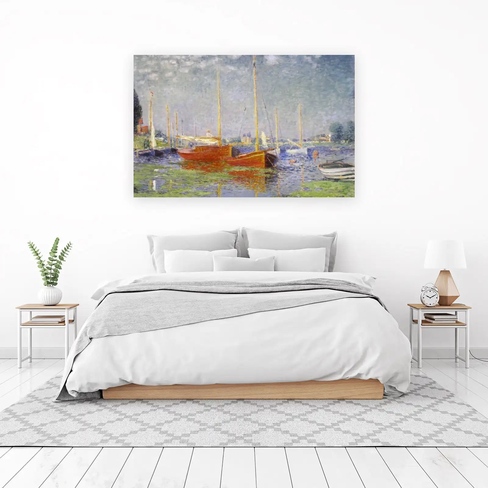 Impressionist Harbor Boats Wall Art
