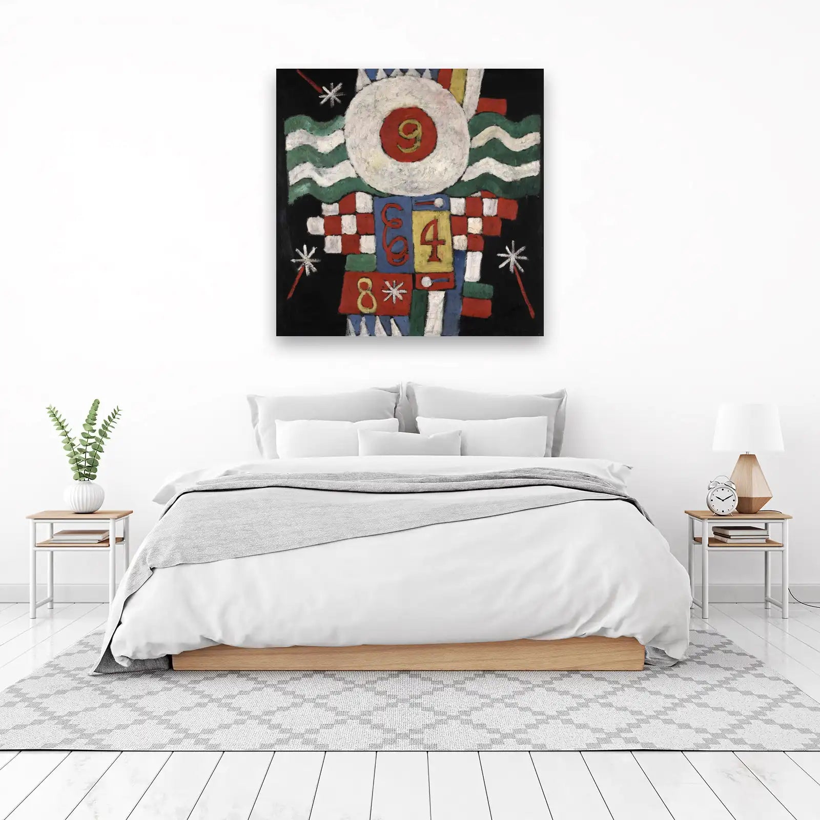 Abstract Number Fun Red White Green Wall Art