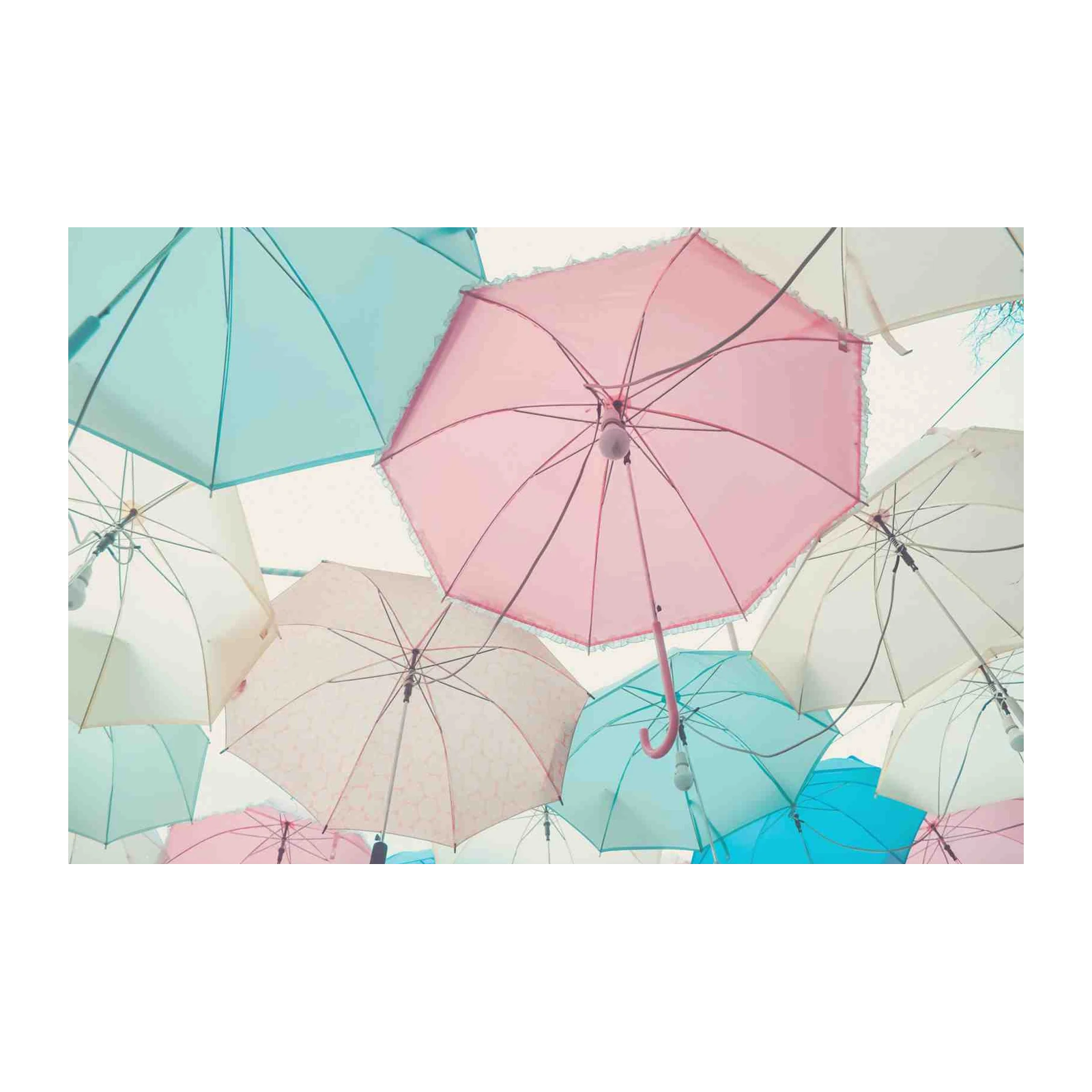 Pastel Umbrellas Sky Wall Art