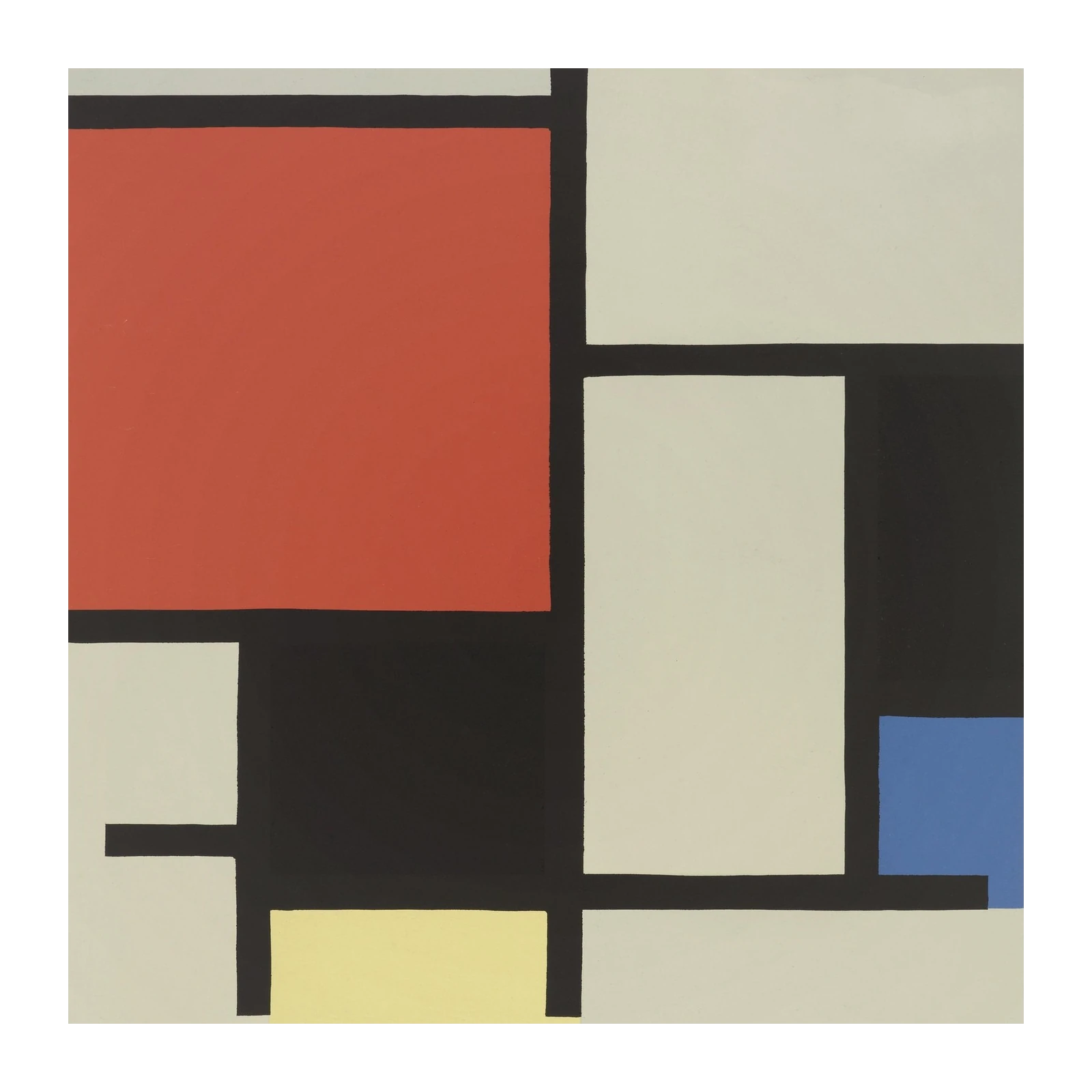 Abstract Geometric Red Blue Yellow Wall Art