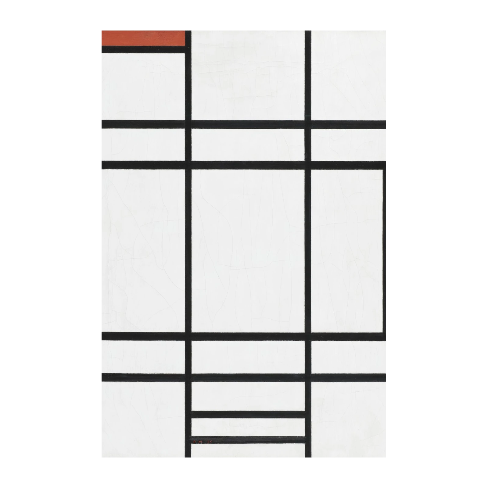 Abstract Geometric Red Yellow Black White Wall Art