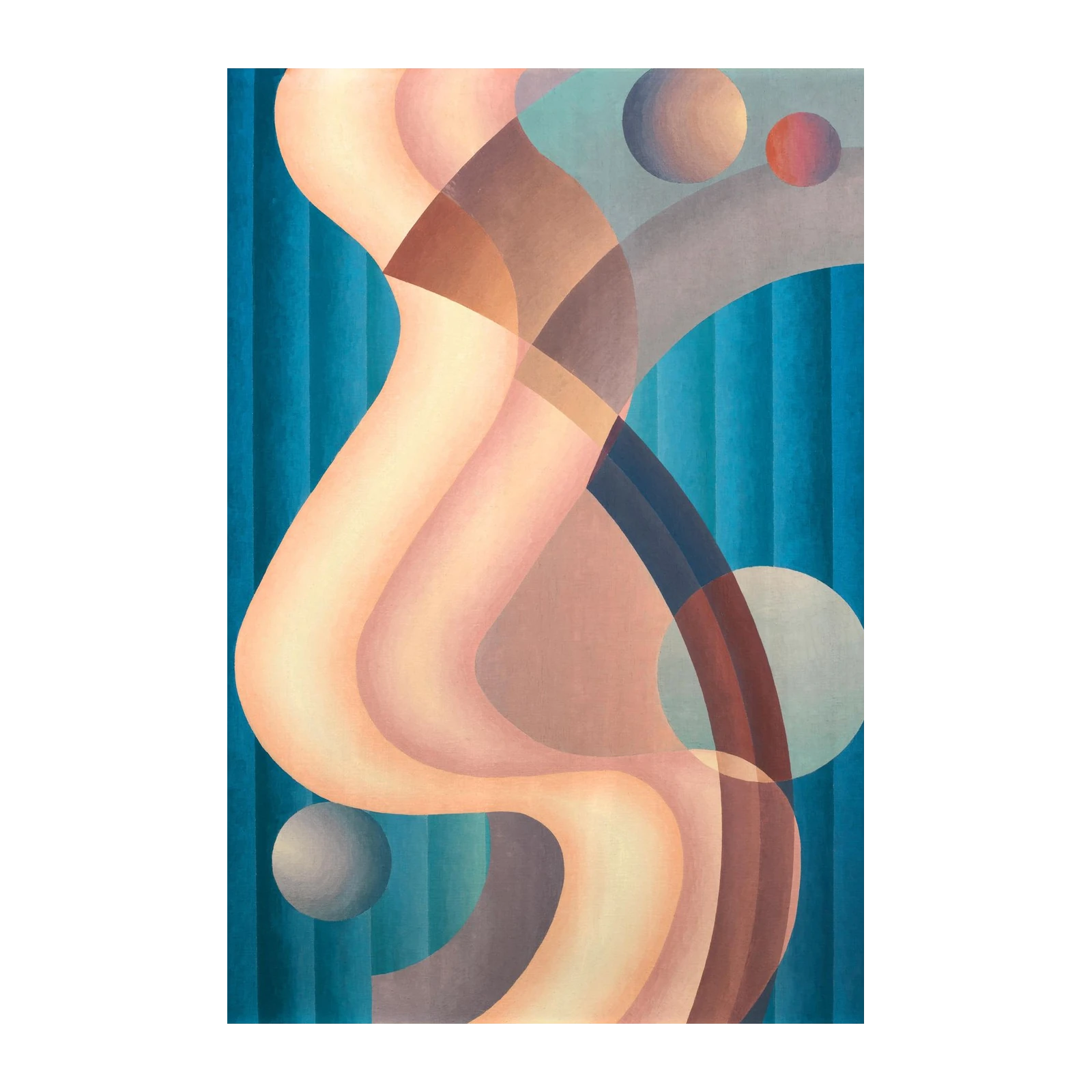 Abstract Curves & Spheres Wall Art