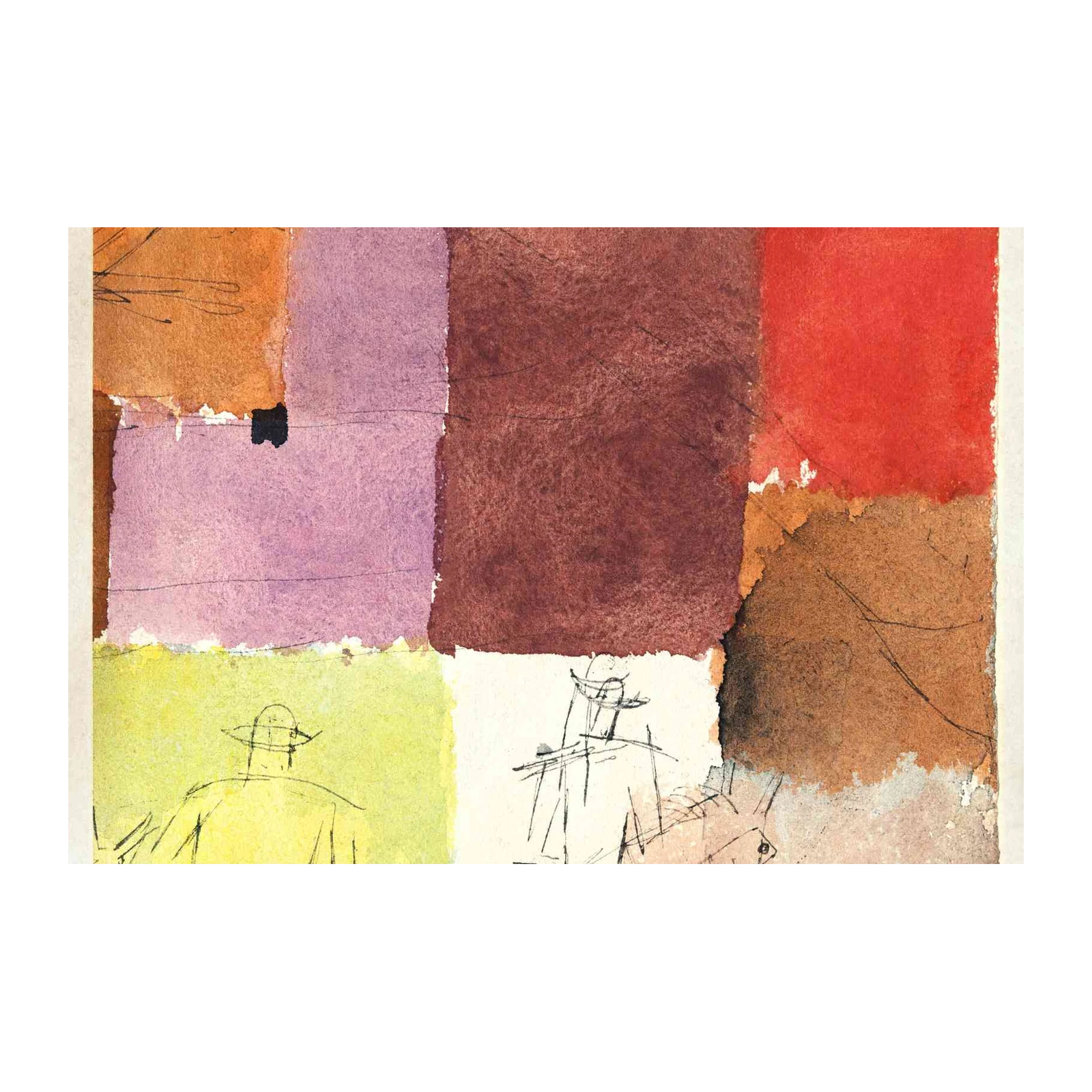 Abstract Figures Watercolor Wall Art