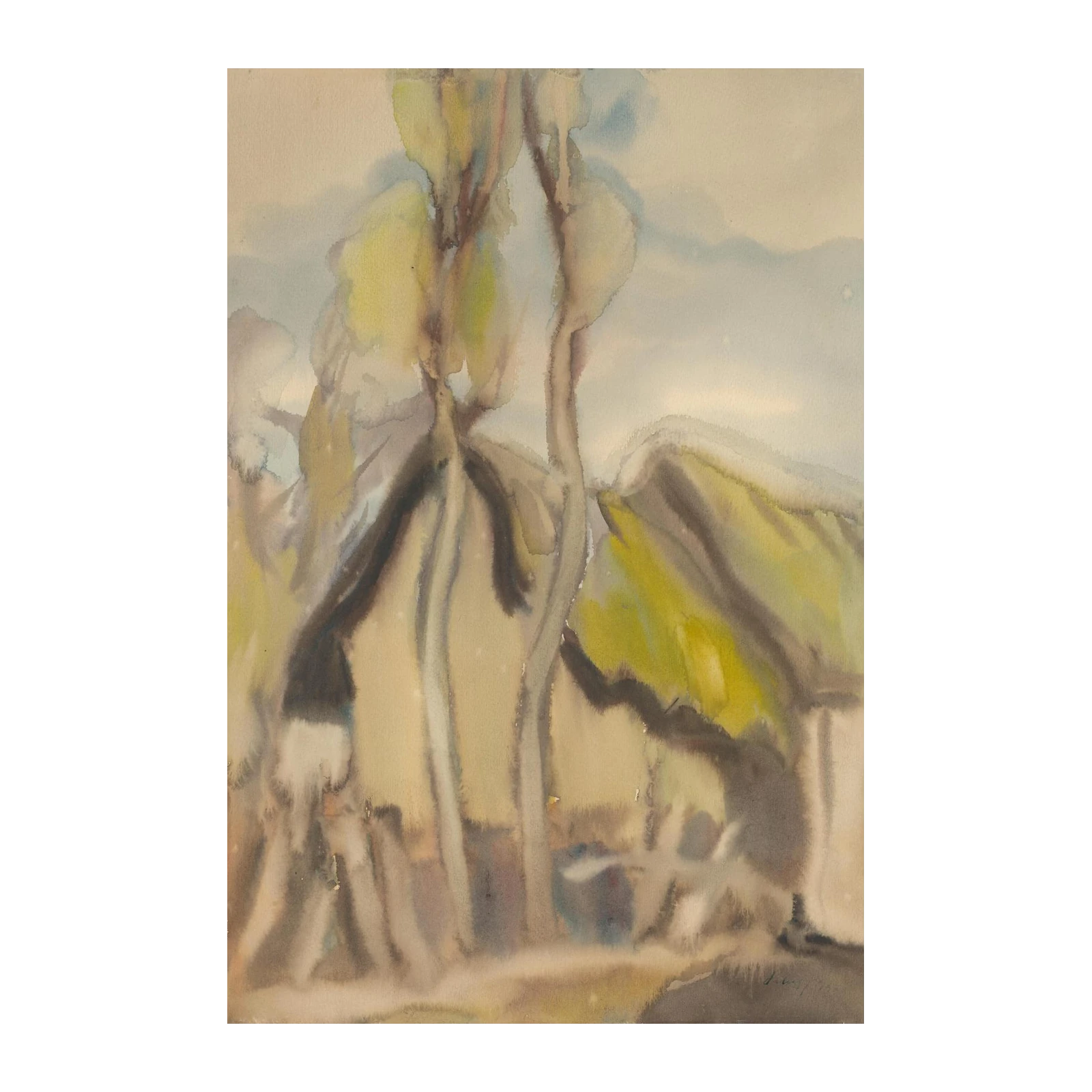 Abstract Trees Watercolor Wall Art