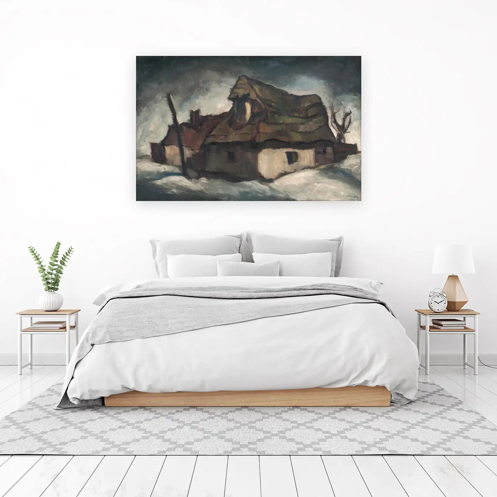 Impressionist Winter Cottage Wall Art