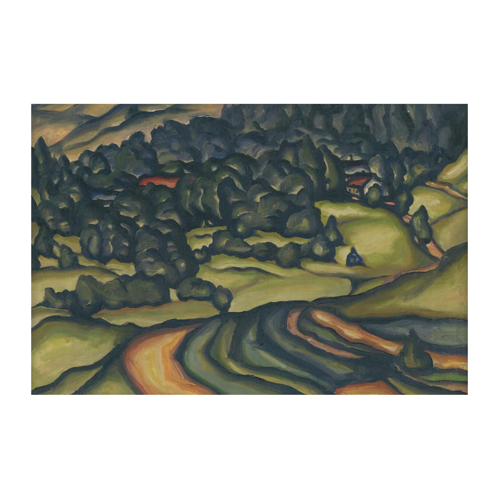 Expressive Landscape Art: 1925 Countryside Wall Art
