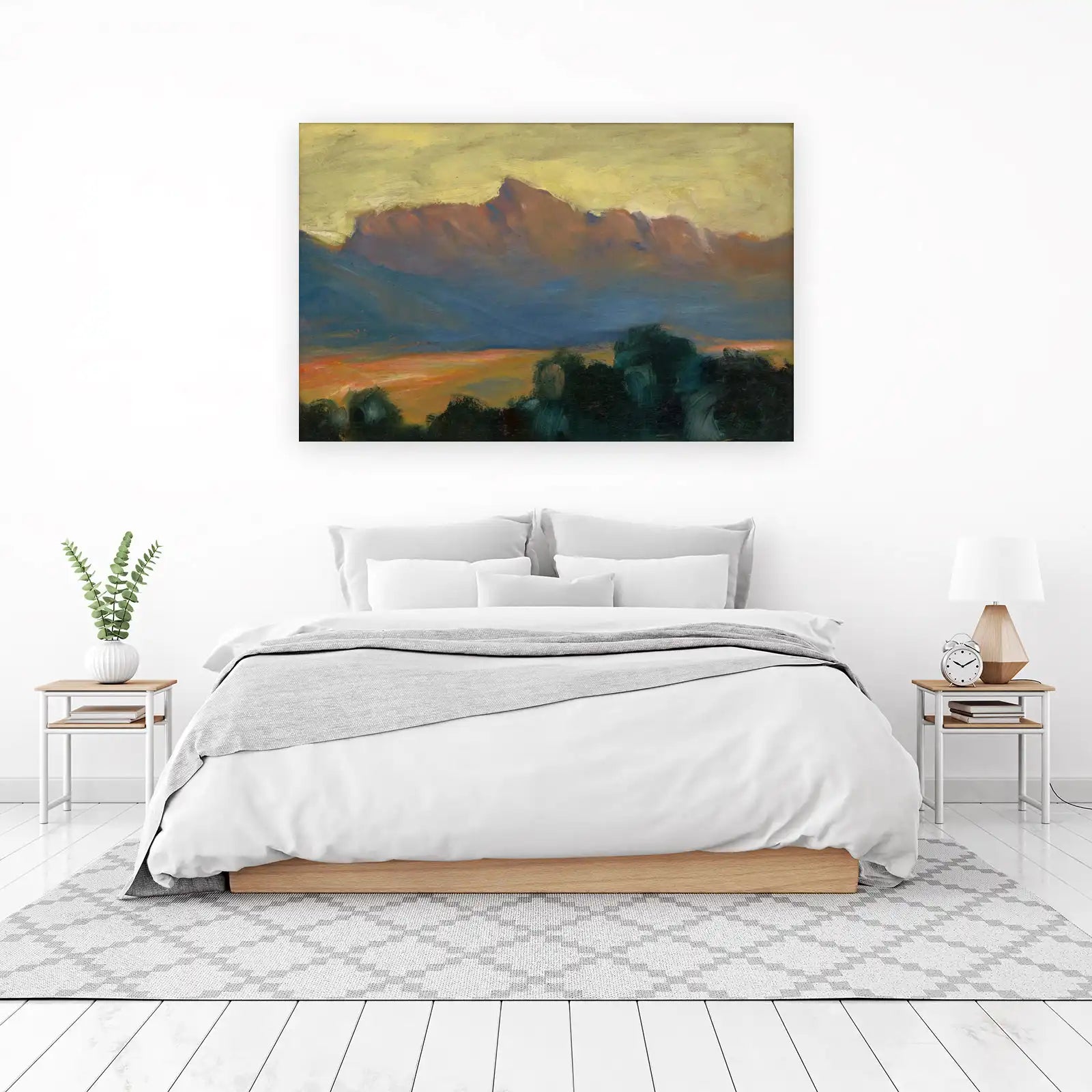 Dramatic Mountain Sunset Landscape Wall Art
