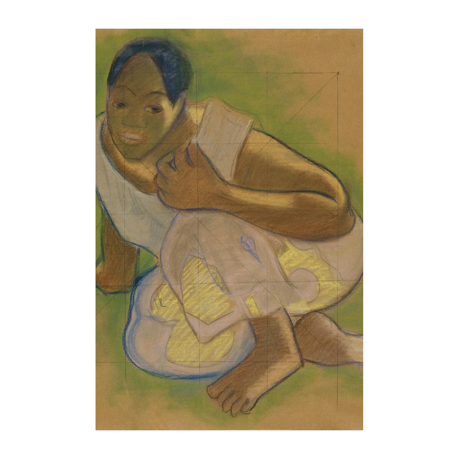 Serene Figure Pastel Art Wall Art