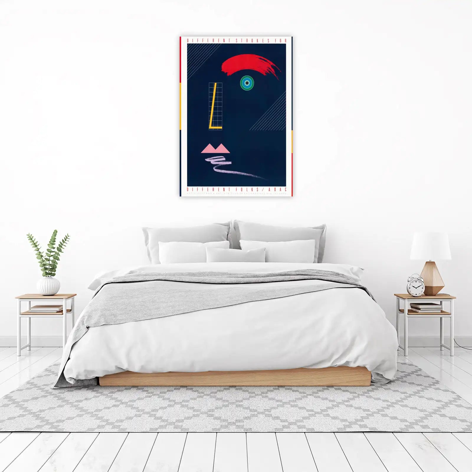 Abstract Face Retro 80s Memphis Wall Art