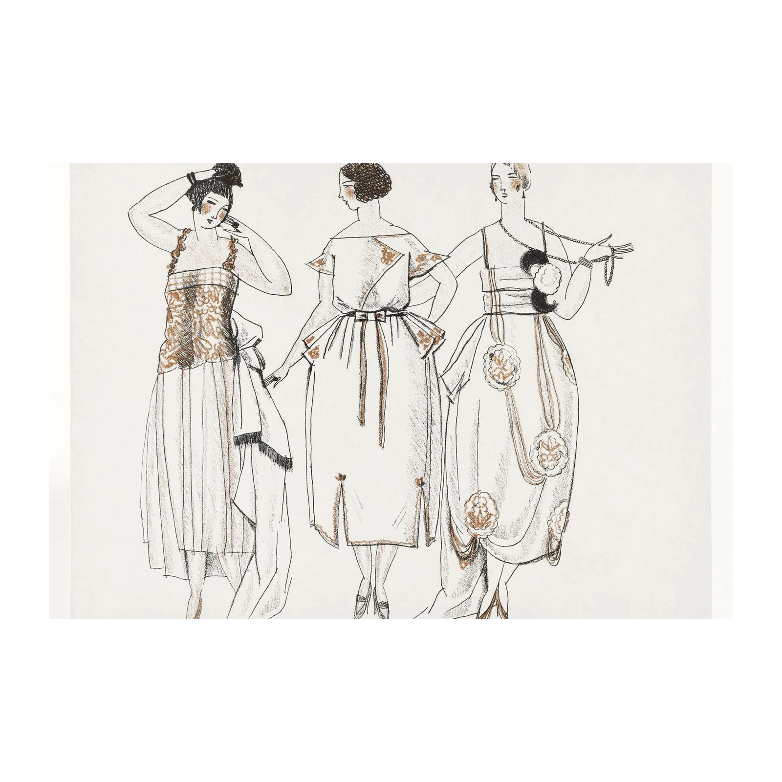 Vintage Fashion Art Deco Women Wall Art