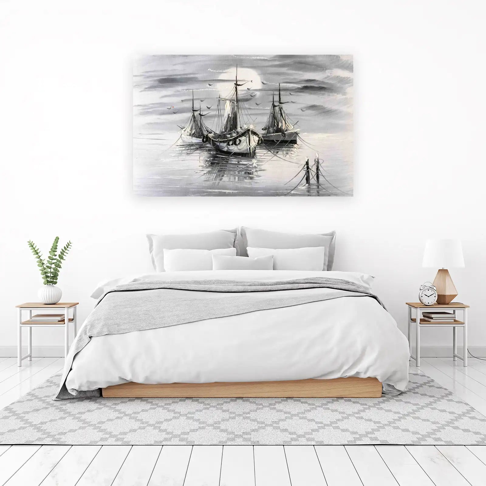 Serene Sailing Ships Seascape Wall Art