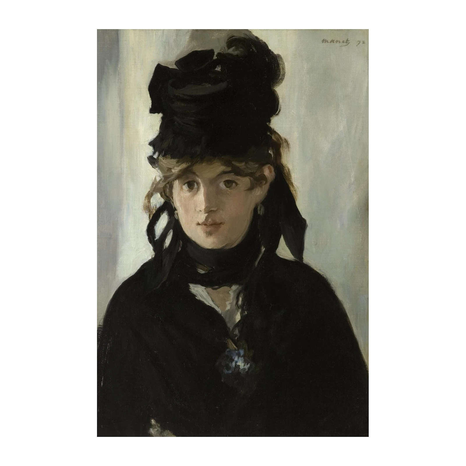 Elegant Woman in Black Hat Wall Art