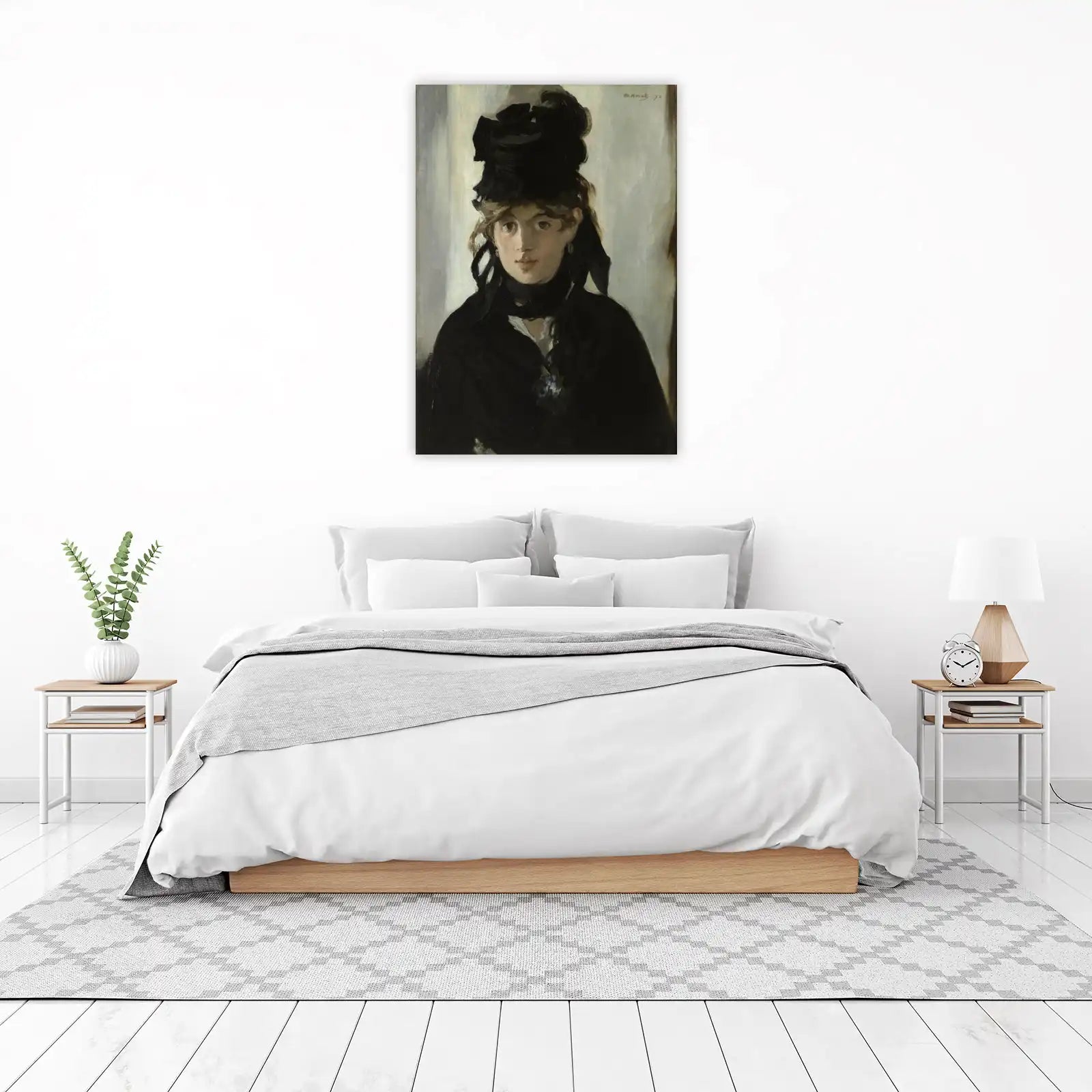 Elegant Woman in Black Hat Wall Art