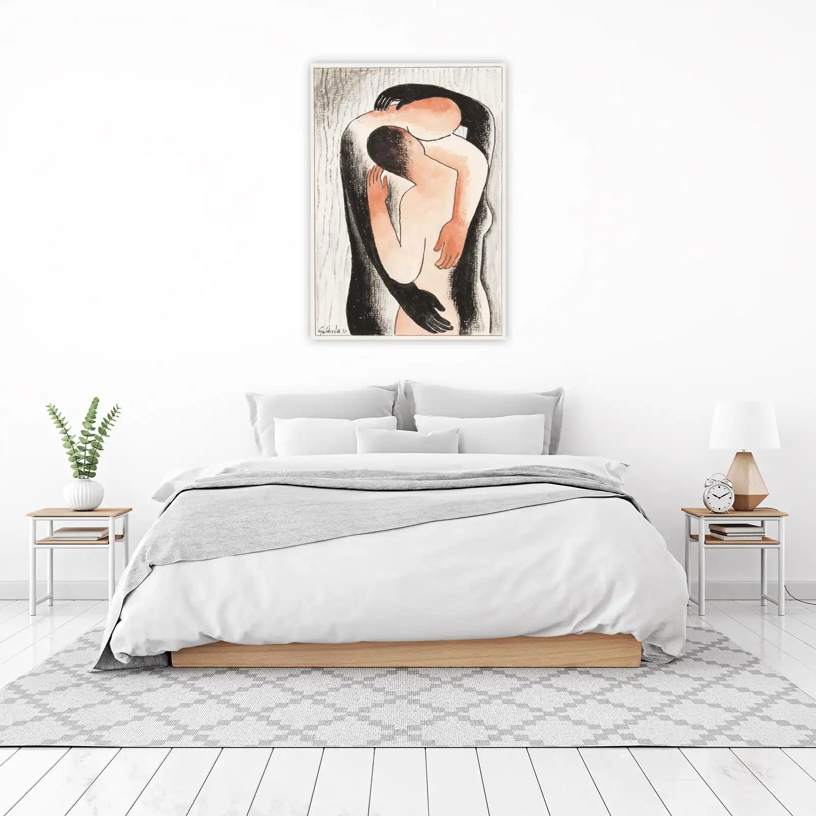 Embrace of Love Couple Hugging Wall Art