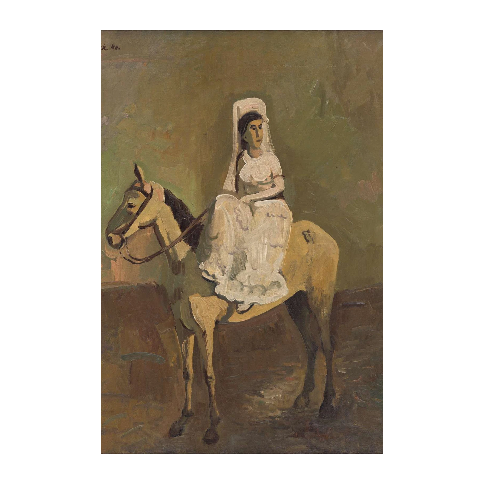 Elegant Woman on Horseback Wall Art