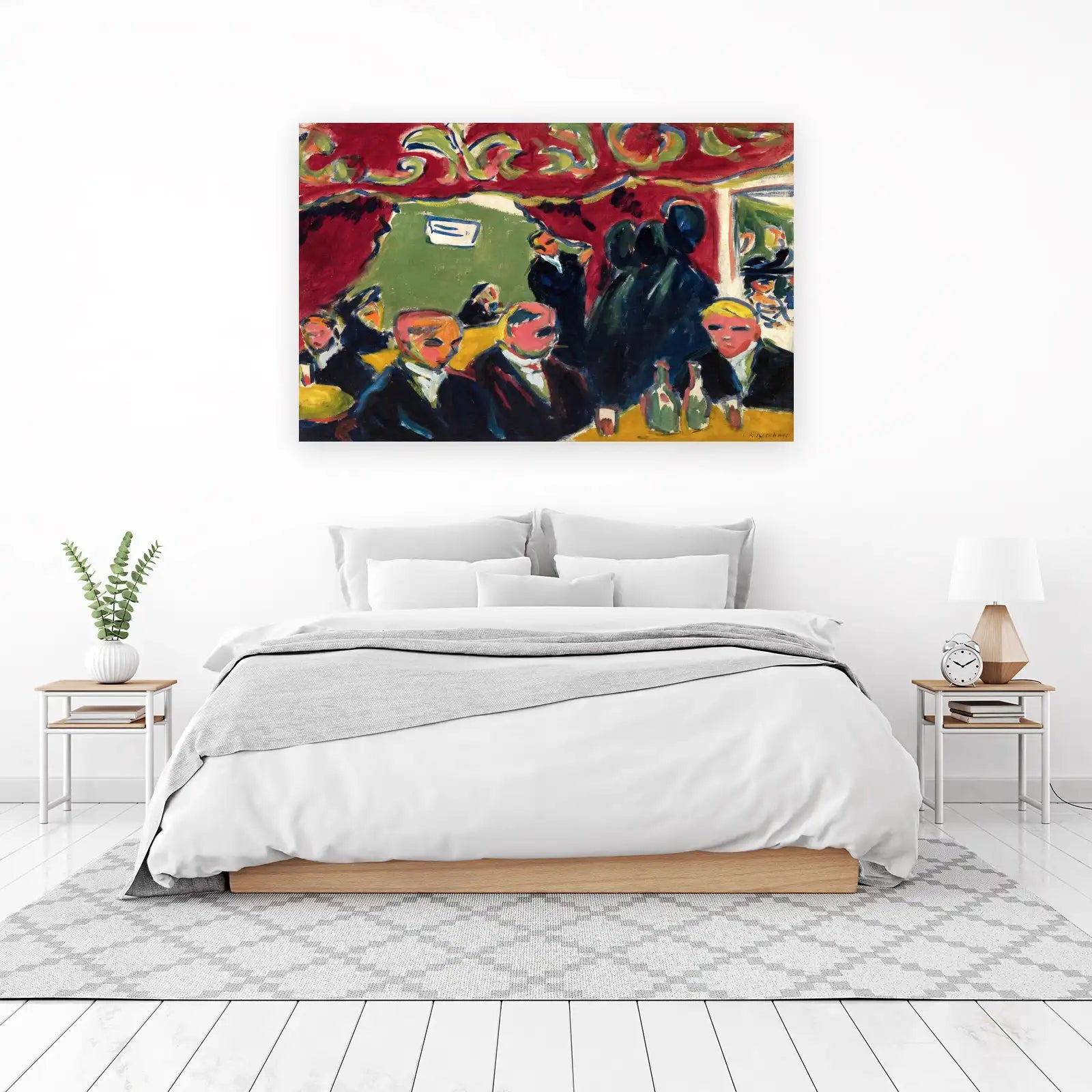 Energetic Bar Scene Expressionist Wall Art