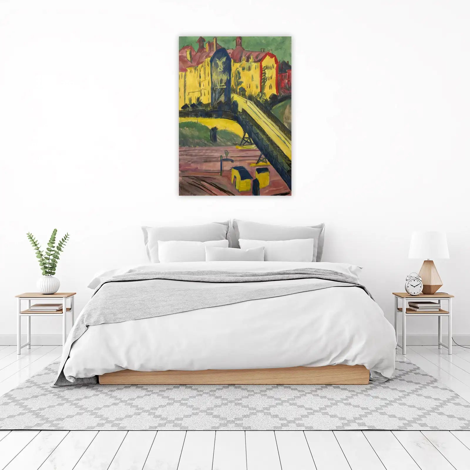 Vibrant Cityscape Bridge Expressionist Wall Art