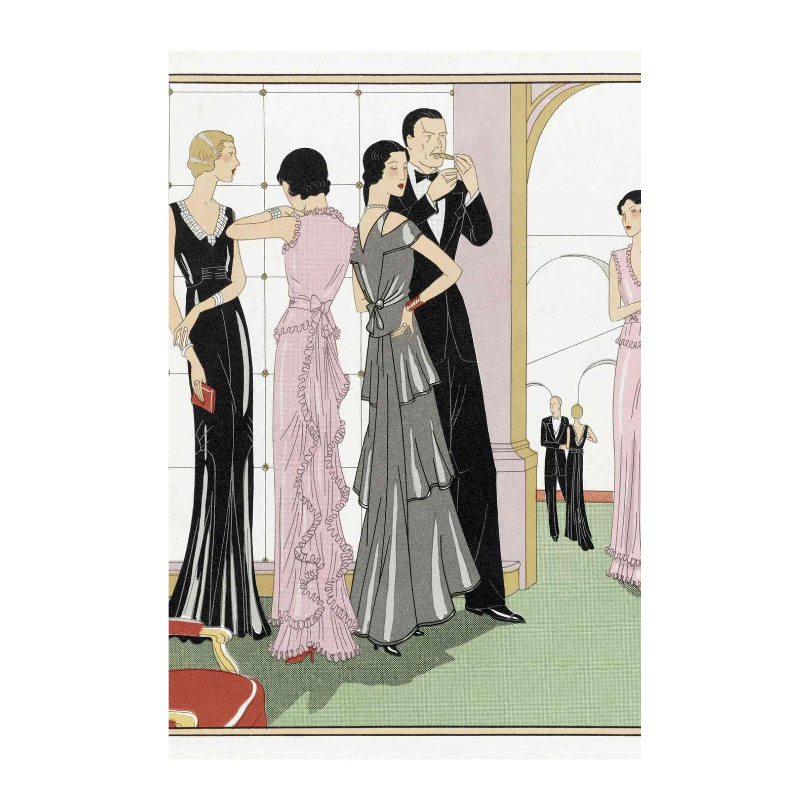 Elegant Art Deco Fashion Couple Wall Art