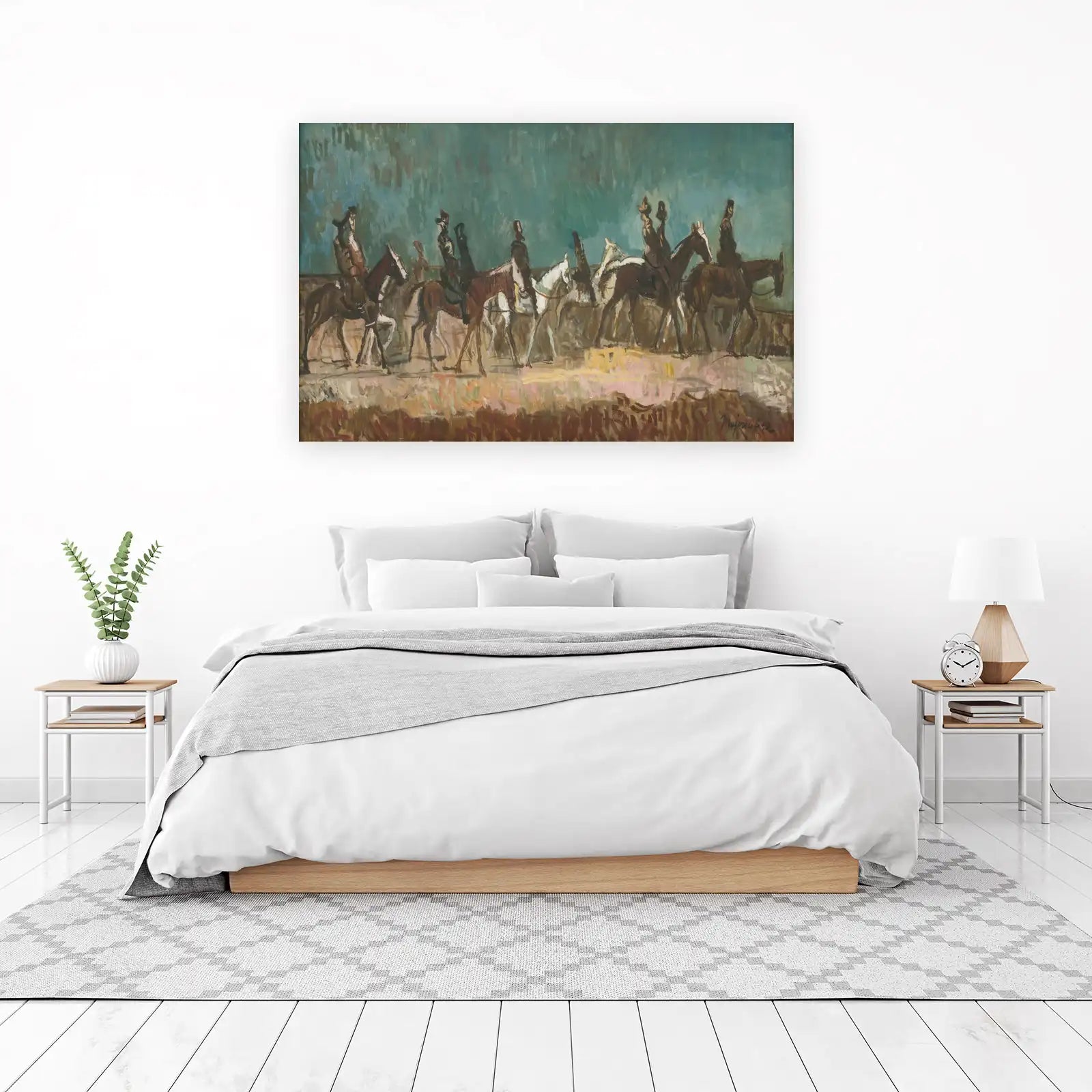 Equestrian Procession Expressive Horse Riding Wall Art