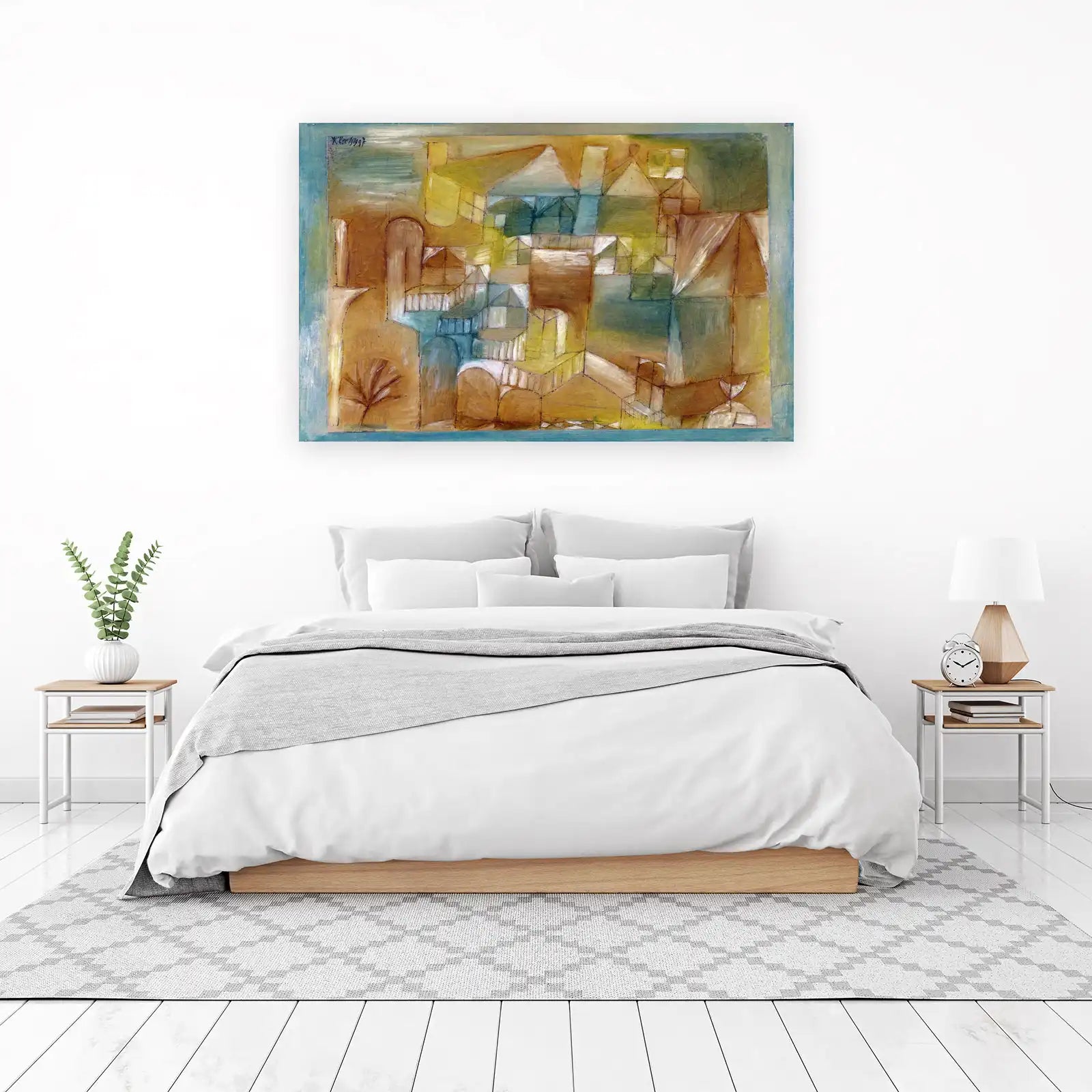 Abstract Cityscape Geometric Homes Wall Art