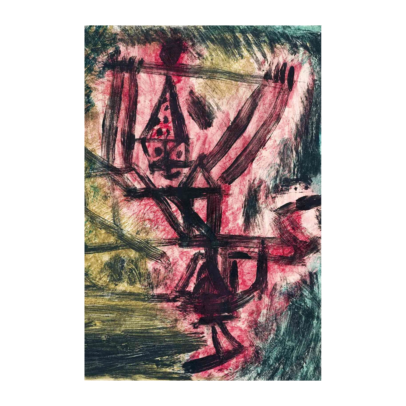 Abstract Figure Crimson Expression Wall Art