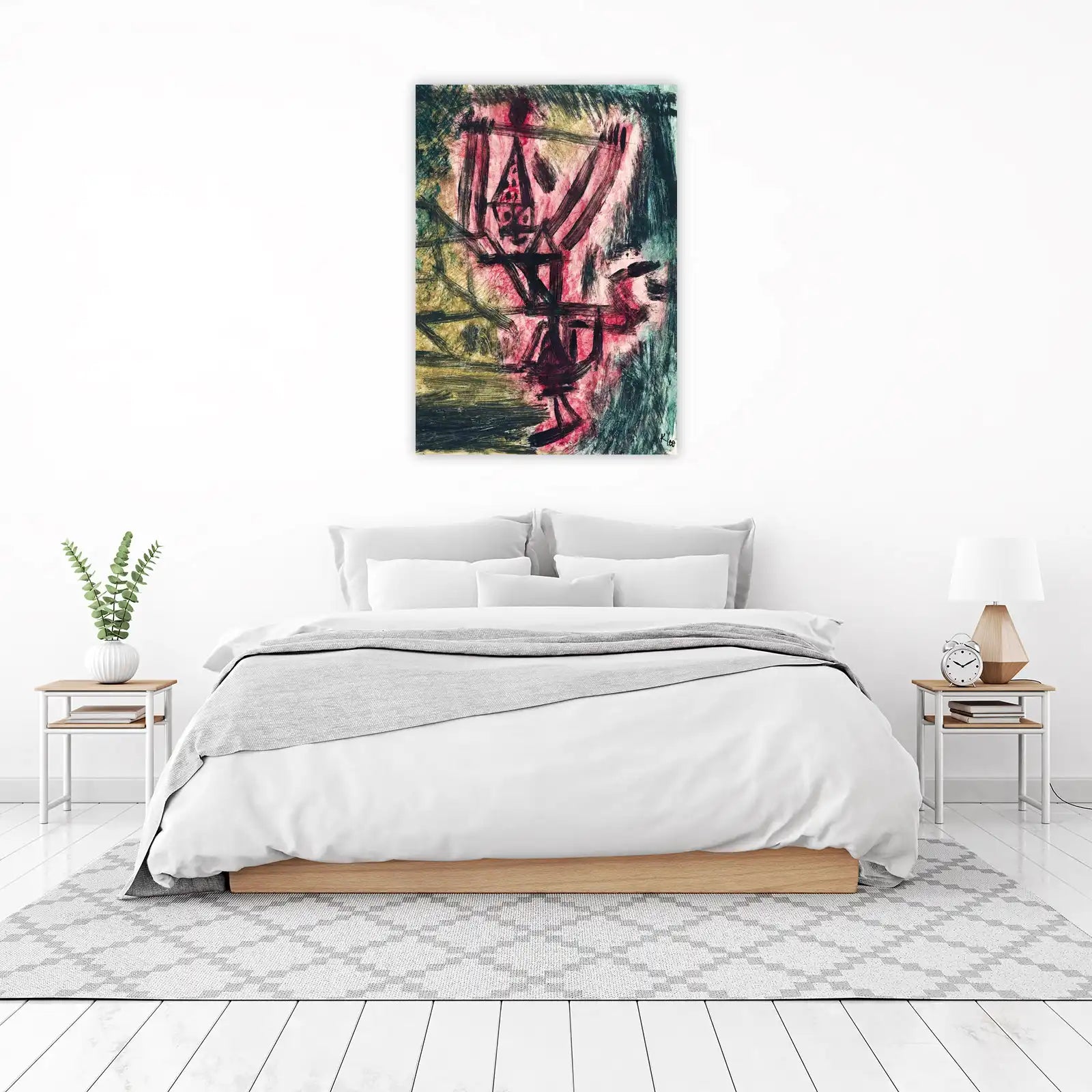 Abstract Figure Crimson Expression Wall Art