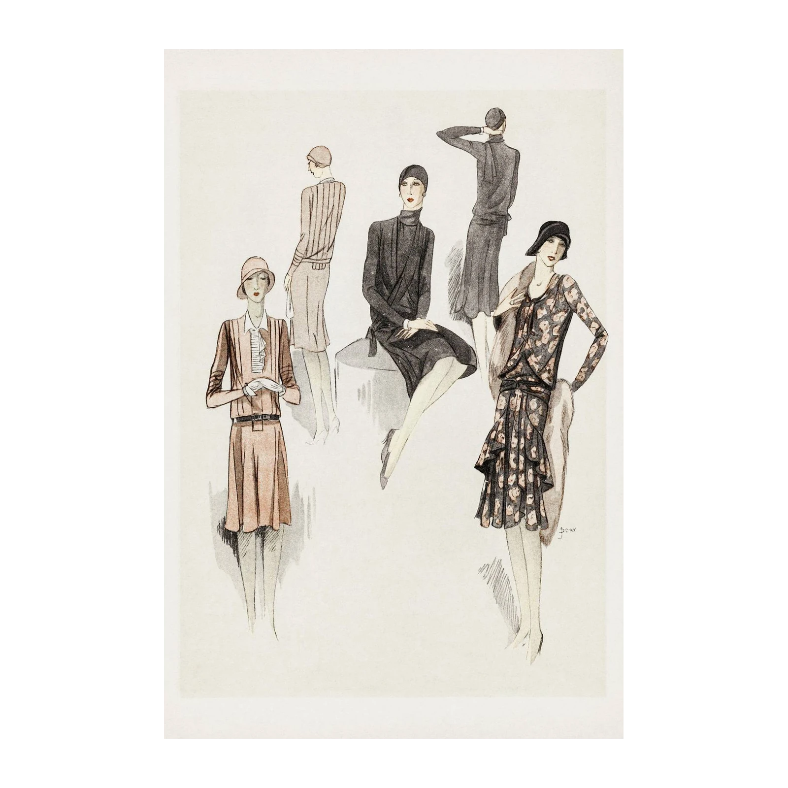Elegant Flapper Fashion Wall Art