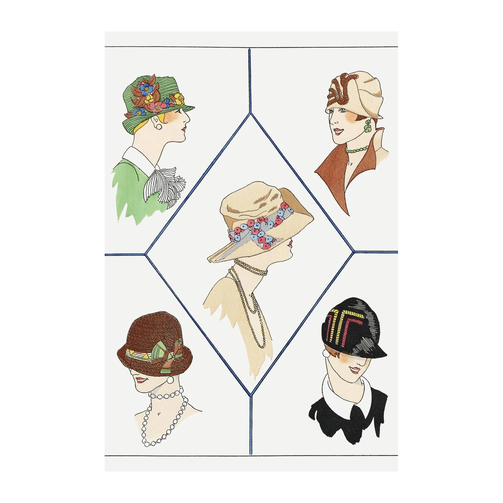Vintage Fashion Hat Style Wall Art