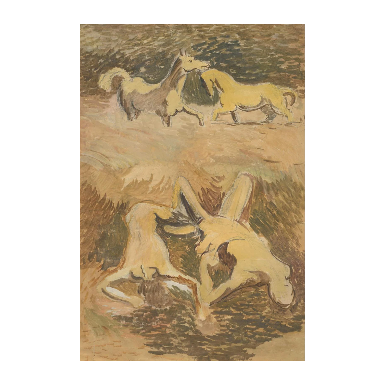 Ethereal Horses & Figures Artistic Wall Art