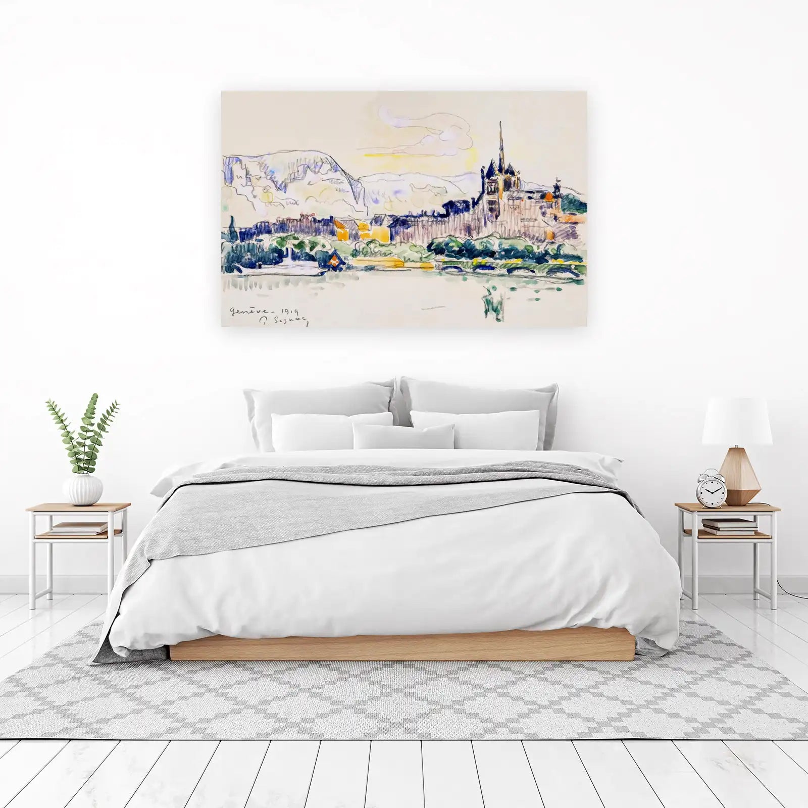 Geneva Skyline 1919 Neo-Impressionist Wall Art