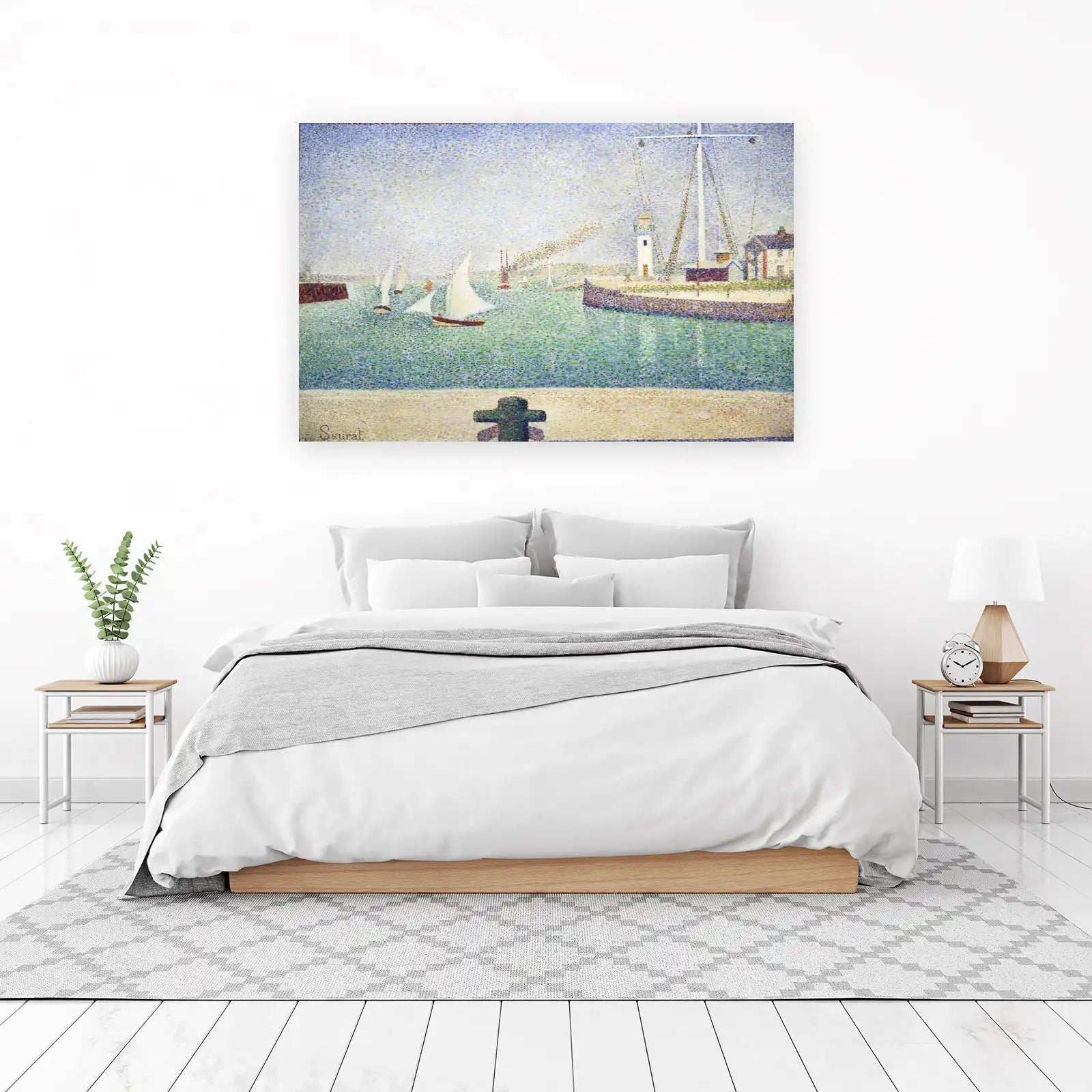 Seurat Harbor View Pointillism Wall Art