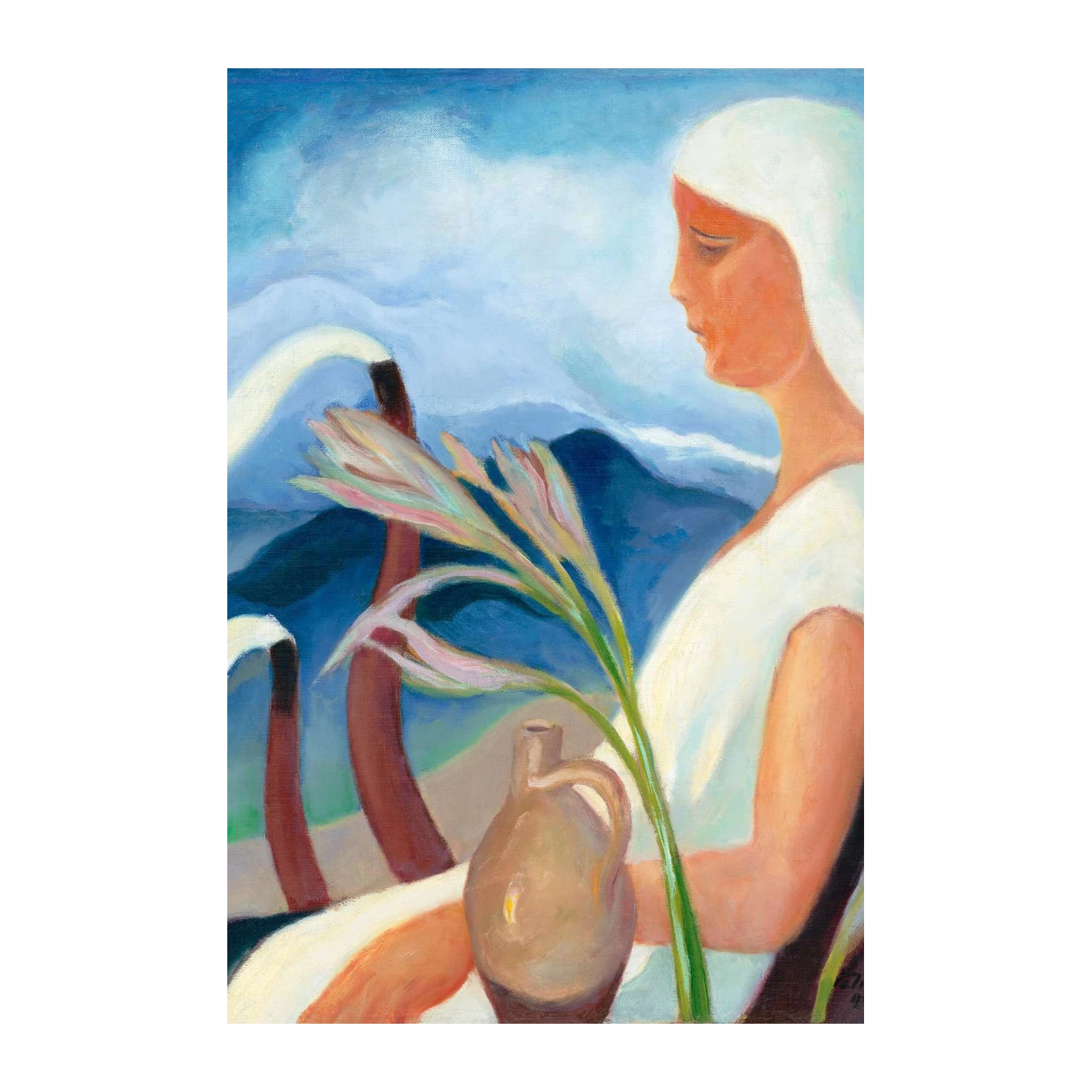 Graceful Serenity Woman & Lily Wall Art