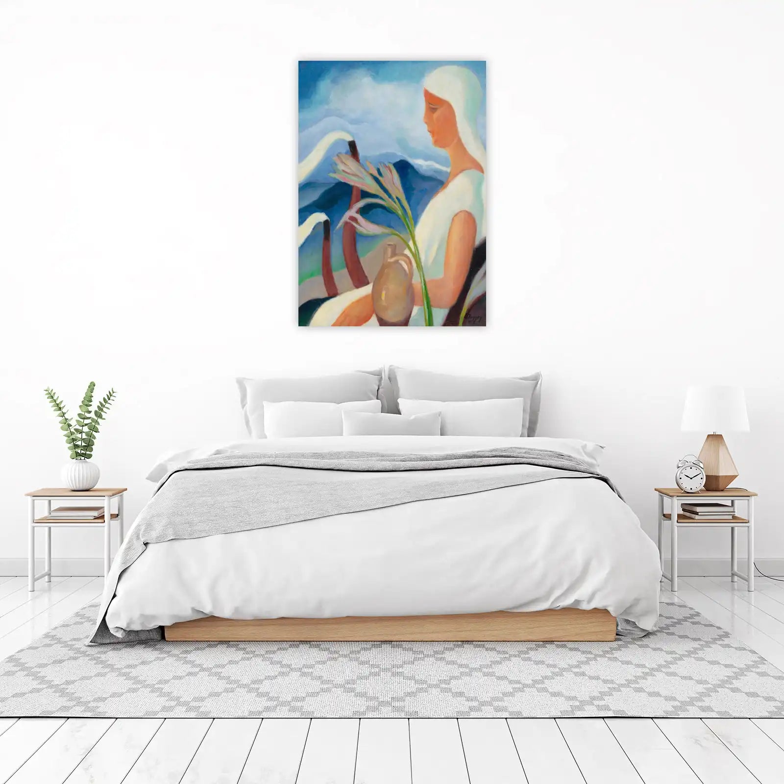 Serene Woman Lily Wall Art