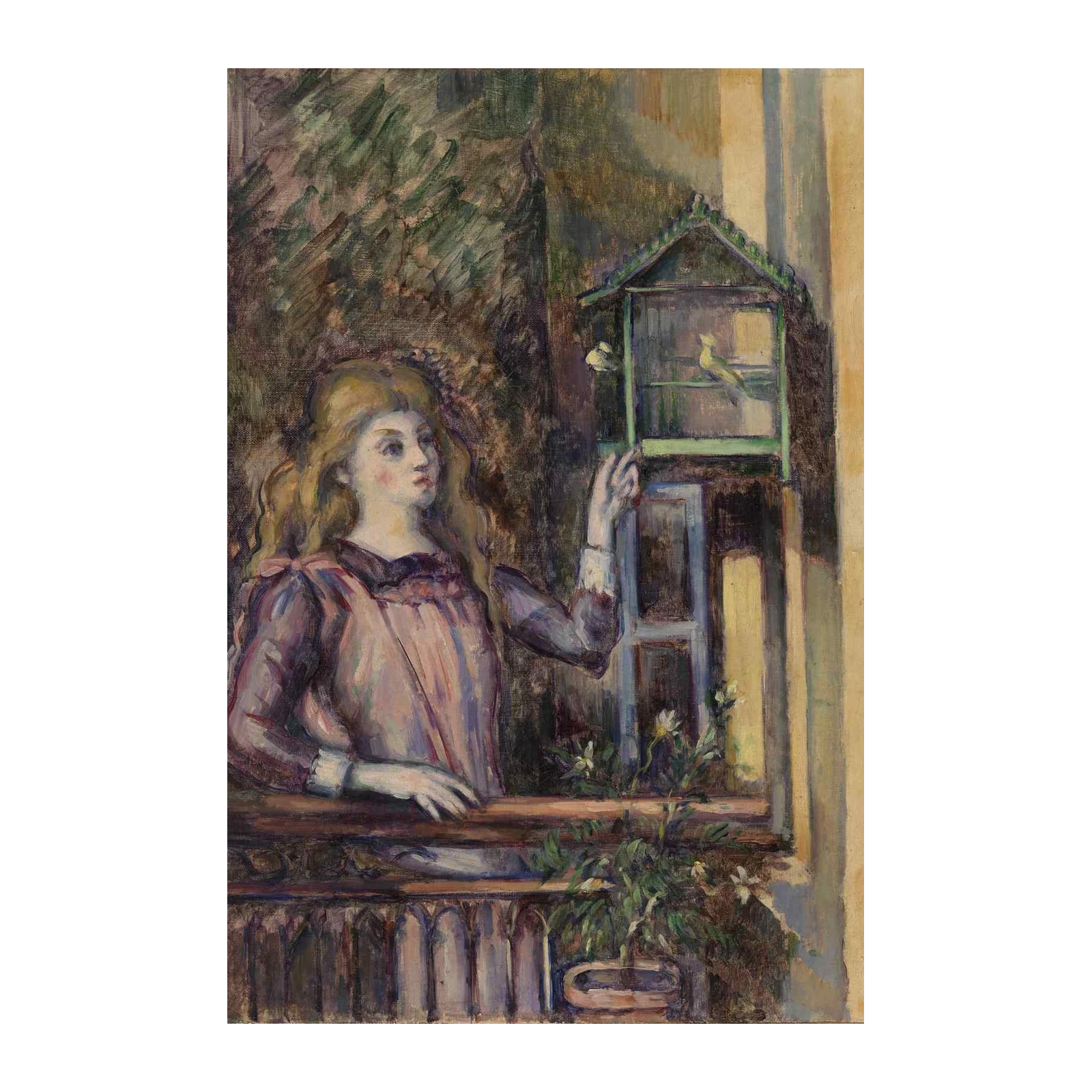 Victorian Girl & Birdcage Wall Art