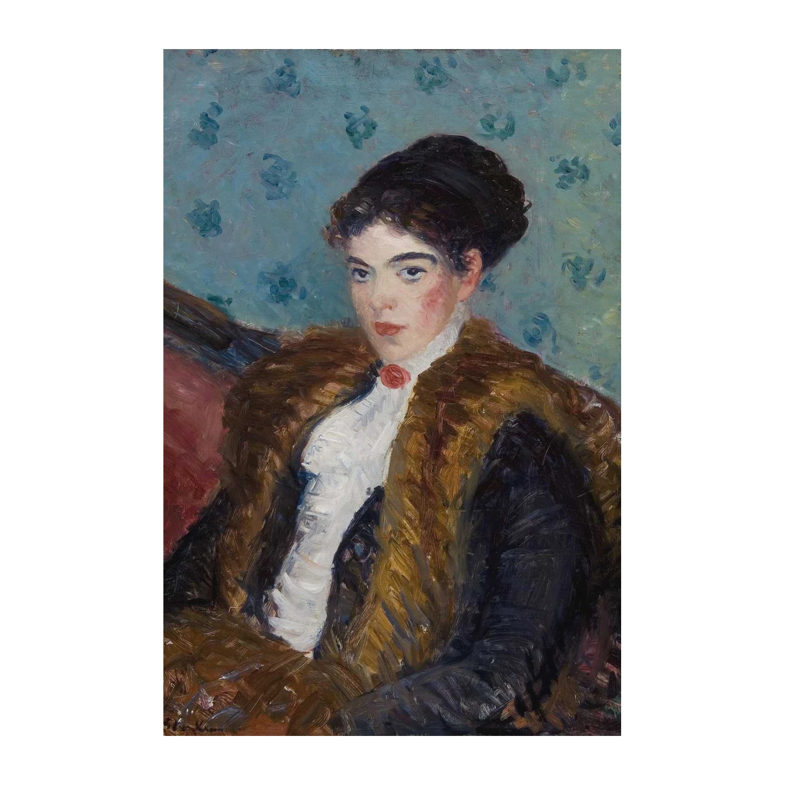 Elegant Woman with Fur Coat Wall Art